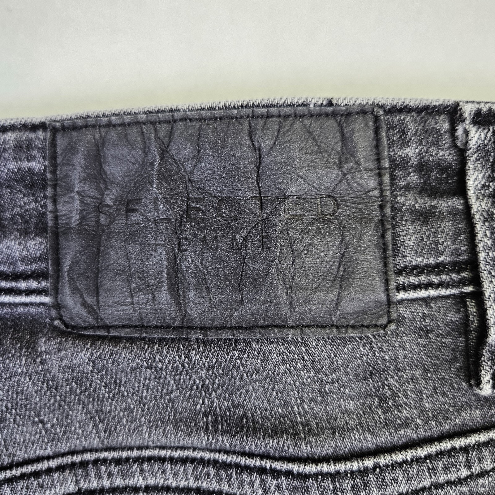 Selected Organic Cotton Jean Mens 30x28 Toby Slim Tapered Leg Black Gray Denmark — image 6 of 8